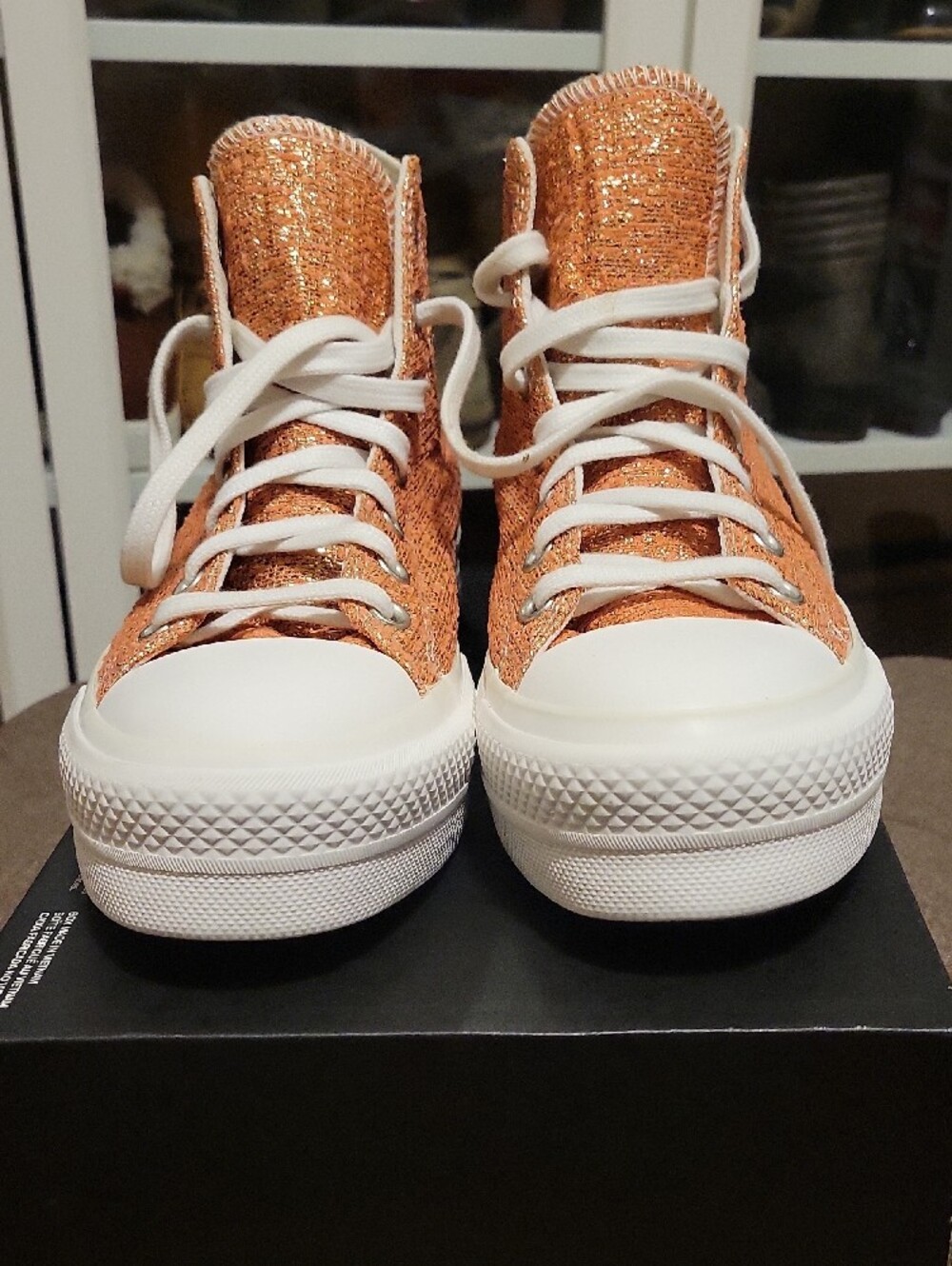 EUC Converse CTAS Hi Lift Metallic Shimmer Women's High Top Platform Sneakers - Picture 6 of 11